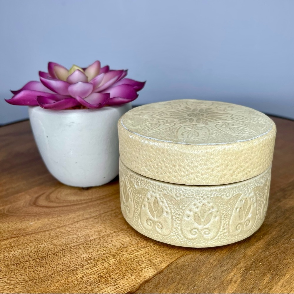 Embossed Leather Trinket or Jewelry Box